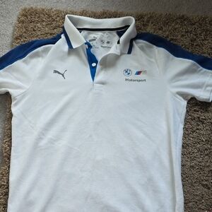 Puma BMW Motorsport Men's White & Blue Polo Shirt
